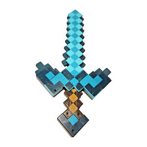 2014 Minecraft Transforming Diamond Sword to Pickaxe 21" Hard Plastic Foam Blade